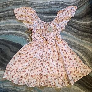 WOMENS PINK FLORAL SUMMER DRESS